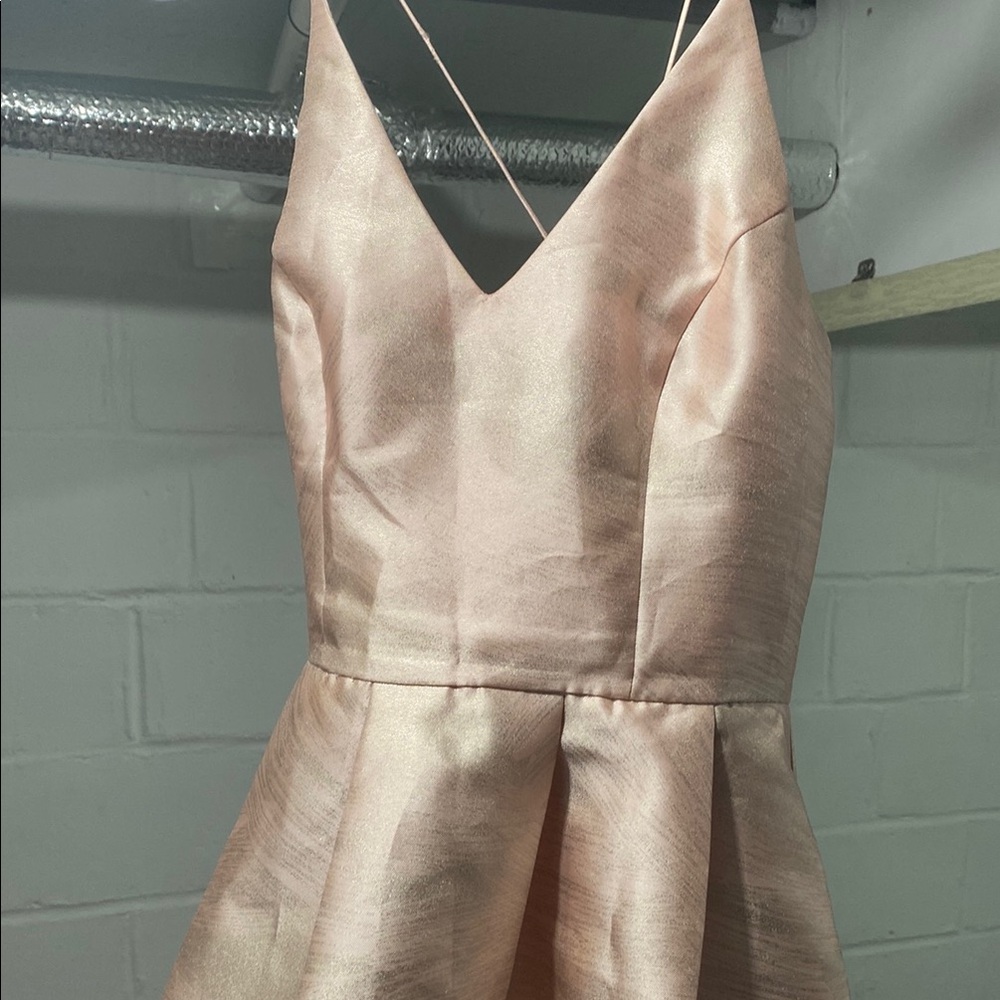 Elegant Blush Pink Satin Dress